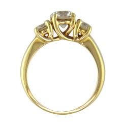 14k Gold 1 5/8ct TDW Certified Clarity enhanced Diamond 3 stone Ring