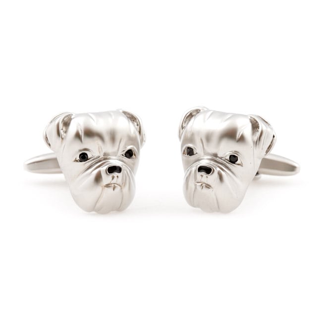 Cuff Daddy Silvertone Bulldog Cuff Links