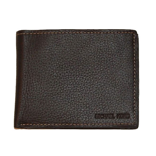 Michael Kors Men's Brown Leather Bi-fold Wallet - Free Shipping On ...