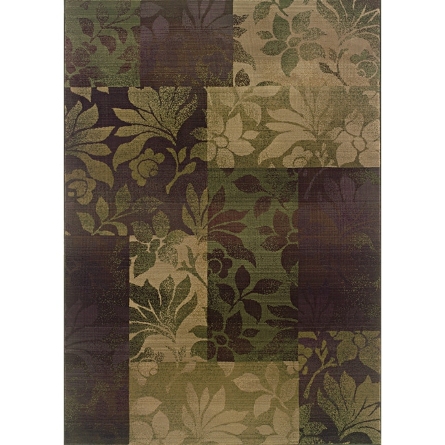   Purple/Green Transitional Area Rug (99 x 122)  