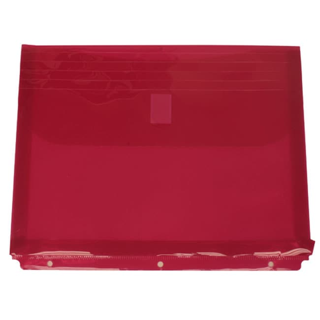 Pink Velcro Closure Plastic Binder Envelopes (Pack of 12)