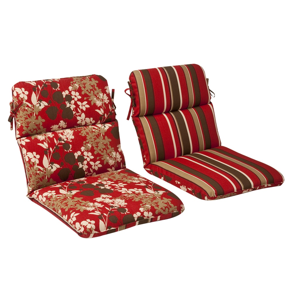 Shop Pillow Perfect Outdoor Red/ Brown Reversible Chair ...