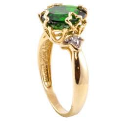 Michael Valitutti 14k Gold Chrome Diopside and Diamond Accent Ring