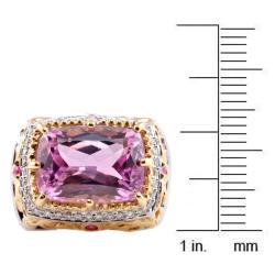 Michael Valitutti 14k Gold Kunzite, Sapphire and 1/4ct TDW Diamond