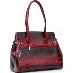 Dasein Patent Leatherette Snakeskin Embossed Shoulder Bag