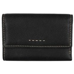 Fossil Women's 'Popstitch' Black Leather Tri fold Wallet Fossil Women's Wallets