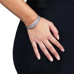 Rhodium plated Crystal Stones Bangle Fashion Bracelets