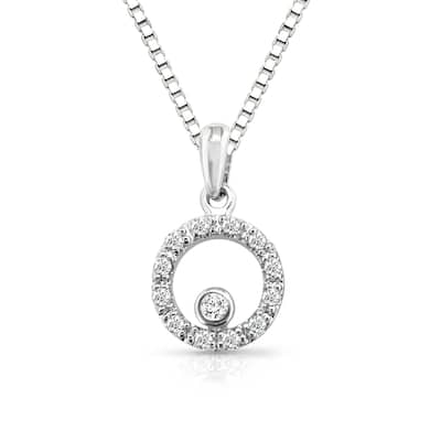 14k White Gold 0.15ct TDW Diamond Necklace (I-J, I1-I2)