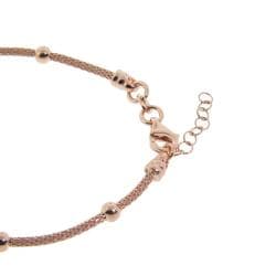 Eternally Haute Rose Gold over Silver Bead Mesh Bracelet