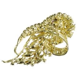 Cano Gold plating and Crystal Stones Flames Design Brooch