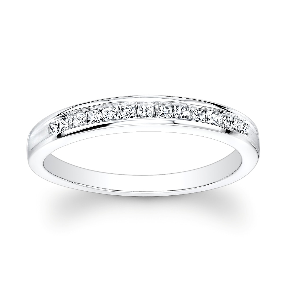 10k White Gold 1/4ct TDW Princess Diamond Band (H I, I2 I3 