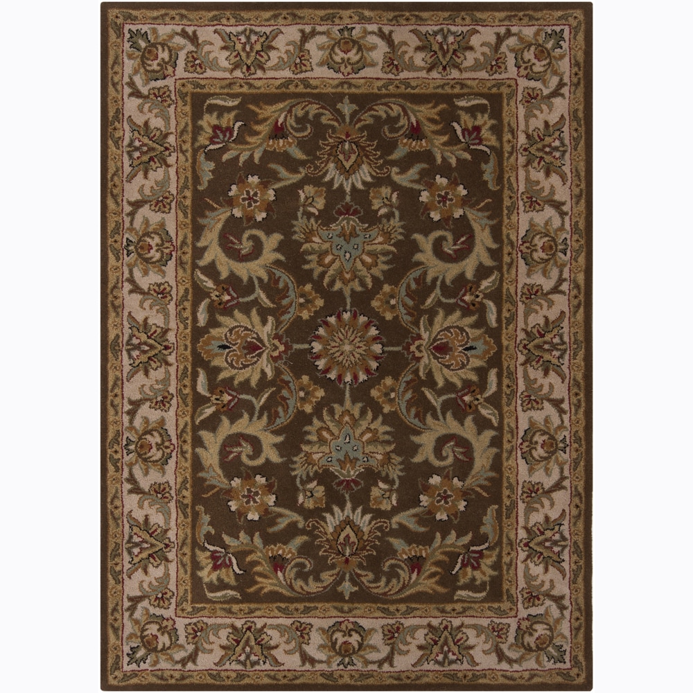 Hand tufted Mandara Oriental Brown Wool Rug (7' x 10') Mandara 7x9   10x14 Rugs