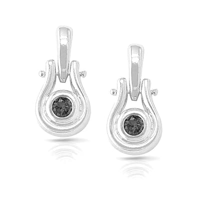 14k White Gold 1/6ct TDW Black Diamond Earrings
