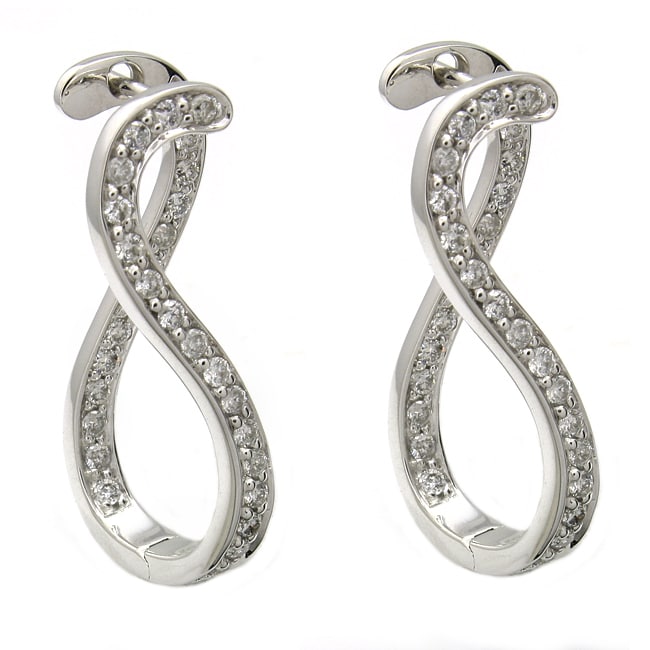 Beverly Hills Charm 14k White Gold 3/4ct TDW Figure 8 Diamond Earrings