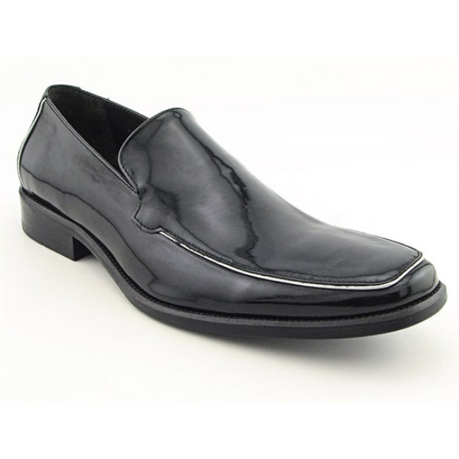 FCUK French Connection Mens 'Jordison' Black Patent Silver Loafer Shoes ...
