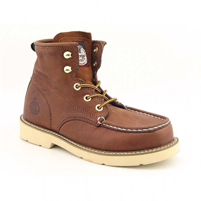 Georgia Youth Boys Moc Toe Brown Boot (Size 9)