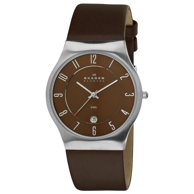 Skagen Mens Steel Brown Dial Watch