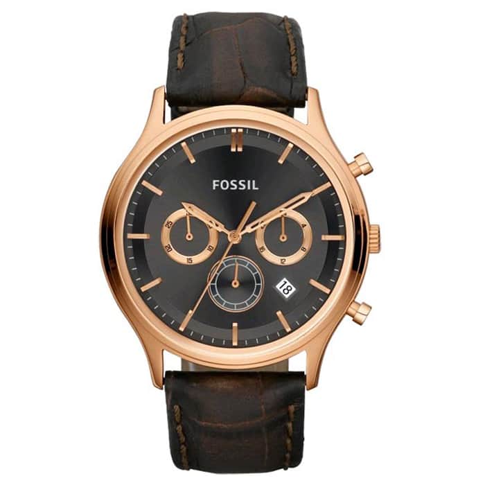 Fossil Men's 'Ansel' Leather Strap Chronograph Watch