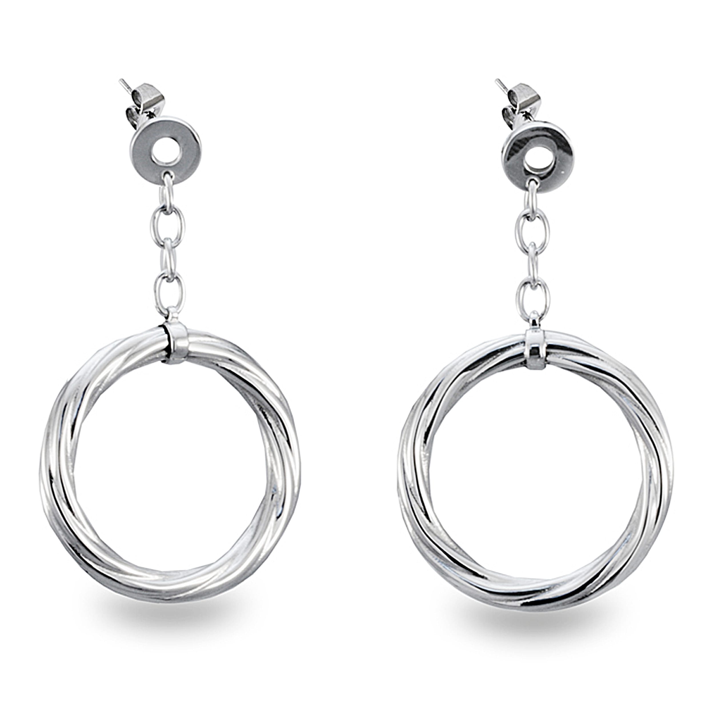 Hoop, Stainless Steel Earrings   Buy Cubic Zirconia 