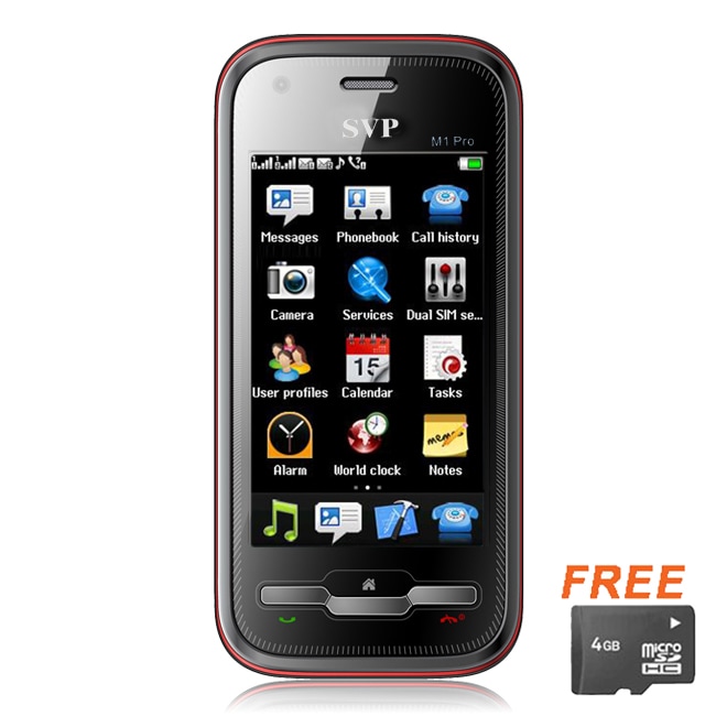 SVP M1 Pro Red touch screen unlocked phone with microSD 4GB card 3.0" SVP Unlocked GSM Cell Phones