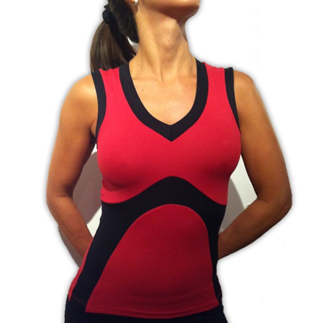 Pezzi Sport Activewear Color Block V Neck Tank Top  