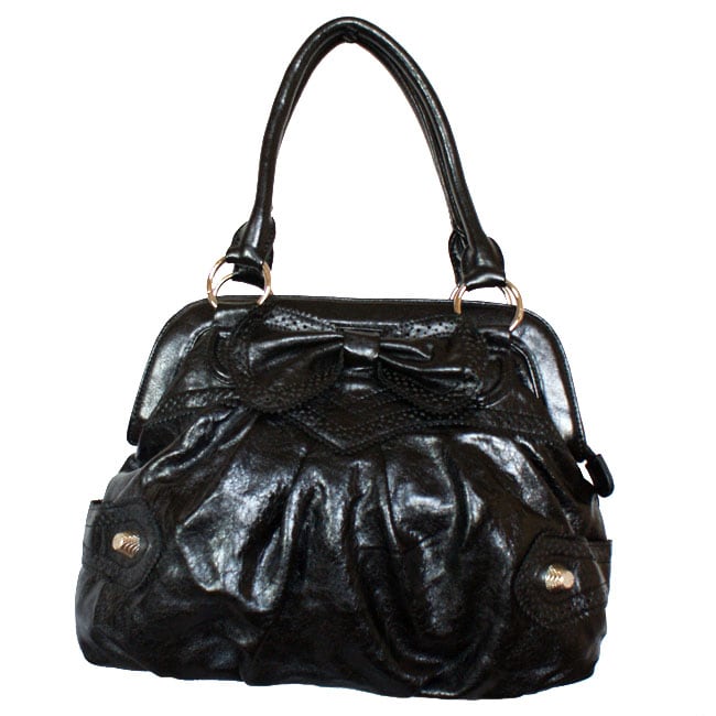 Black Bow applique Satchel