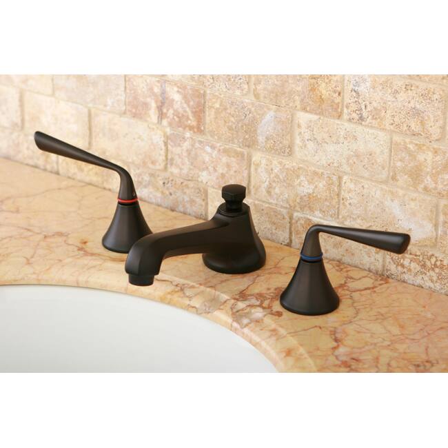 Lever Handle Oil Rubbed Bronze Widespread Bathroom Faucet