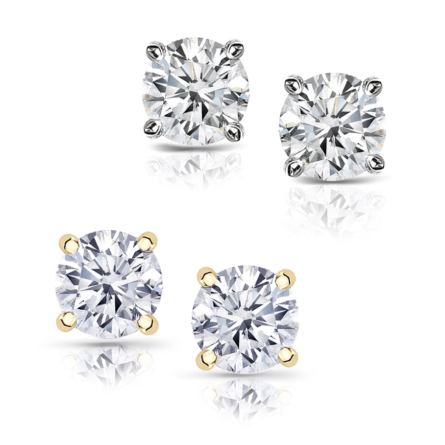 14k Gold 1ct TDW Round Diamond Stud Earrings (G, VS1 VS2) Diamond Earrings