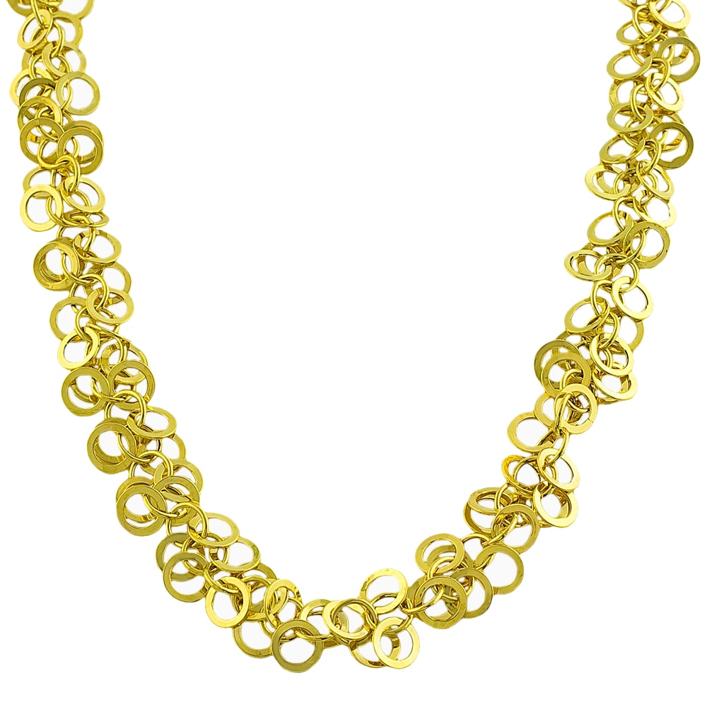 14k Yellow Gold Multi rolo Link Necklace