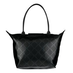 Longchamp Metallic Black Nylon Tote Bag