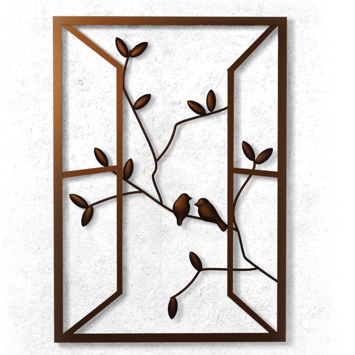 Plastec Open Window Dark Bronze Wall Piece