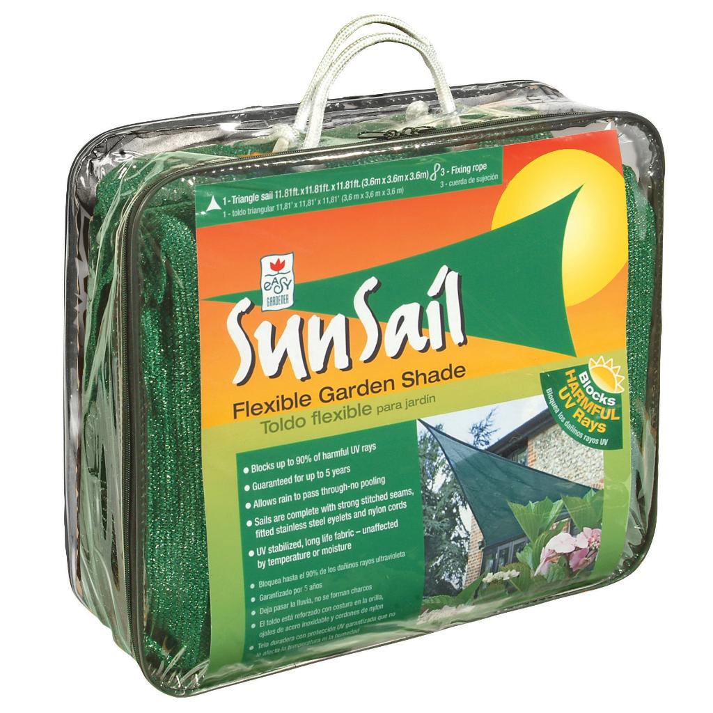 Easy Gardener Sun Sail Triangle Sun Shade Green