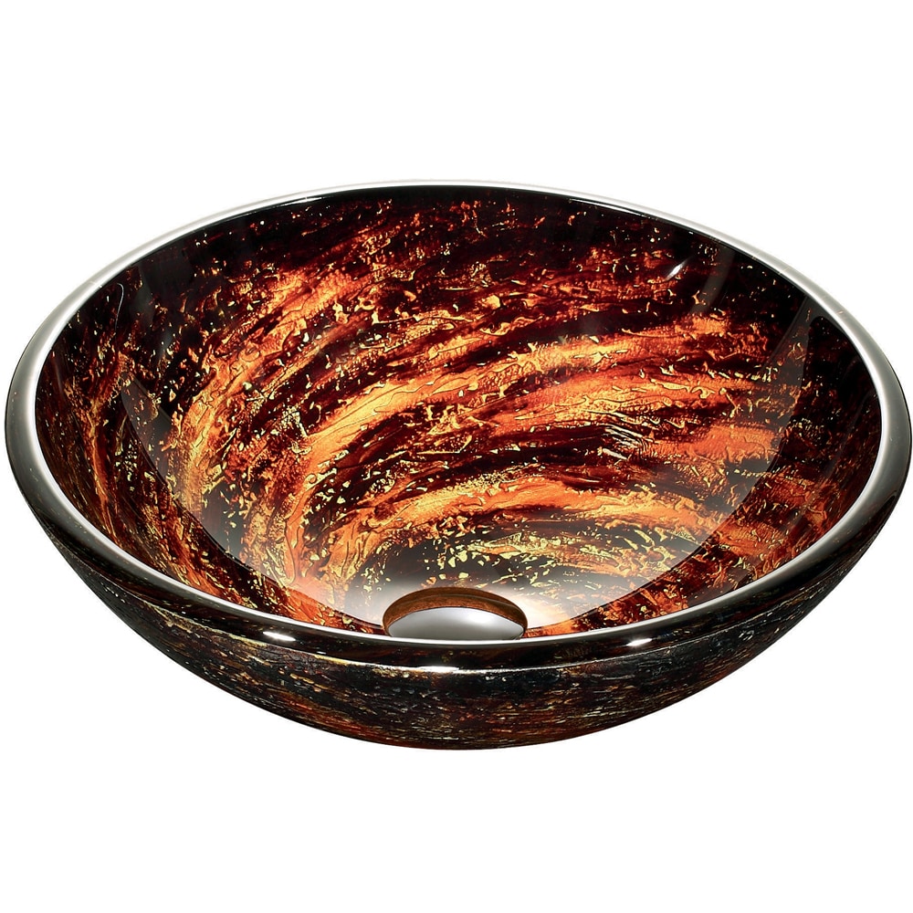 Vigo Northern Lights Above the Counter Tempered Glass Vessel Sink in 