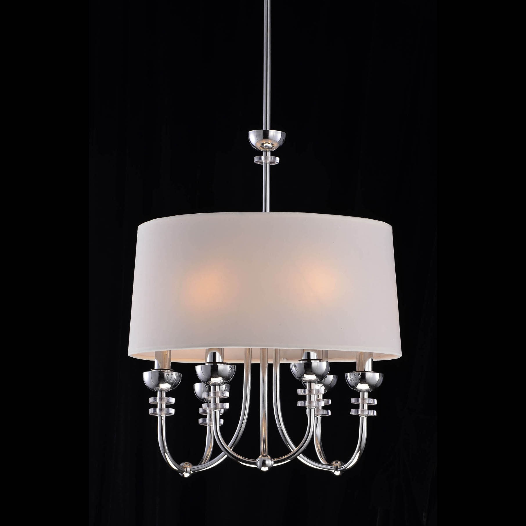 Nerisa White Shade 6 light Chandelier