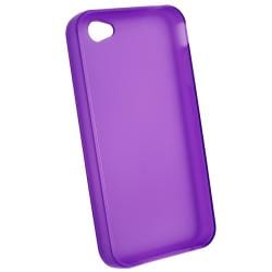 AccStation Clear Purple TPU Rubber Skin Case for Apple iPhone 4