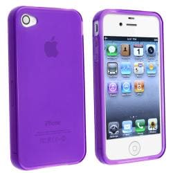 AccStation Clear Purple TPU Rubber Skin Case for Apple iPhone 4 