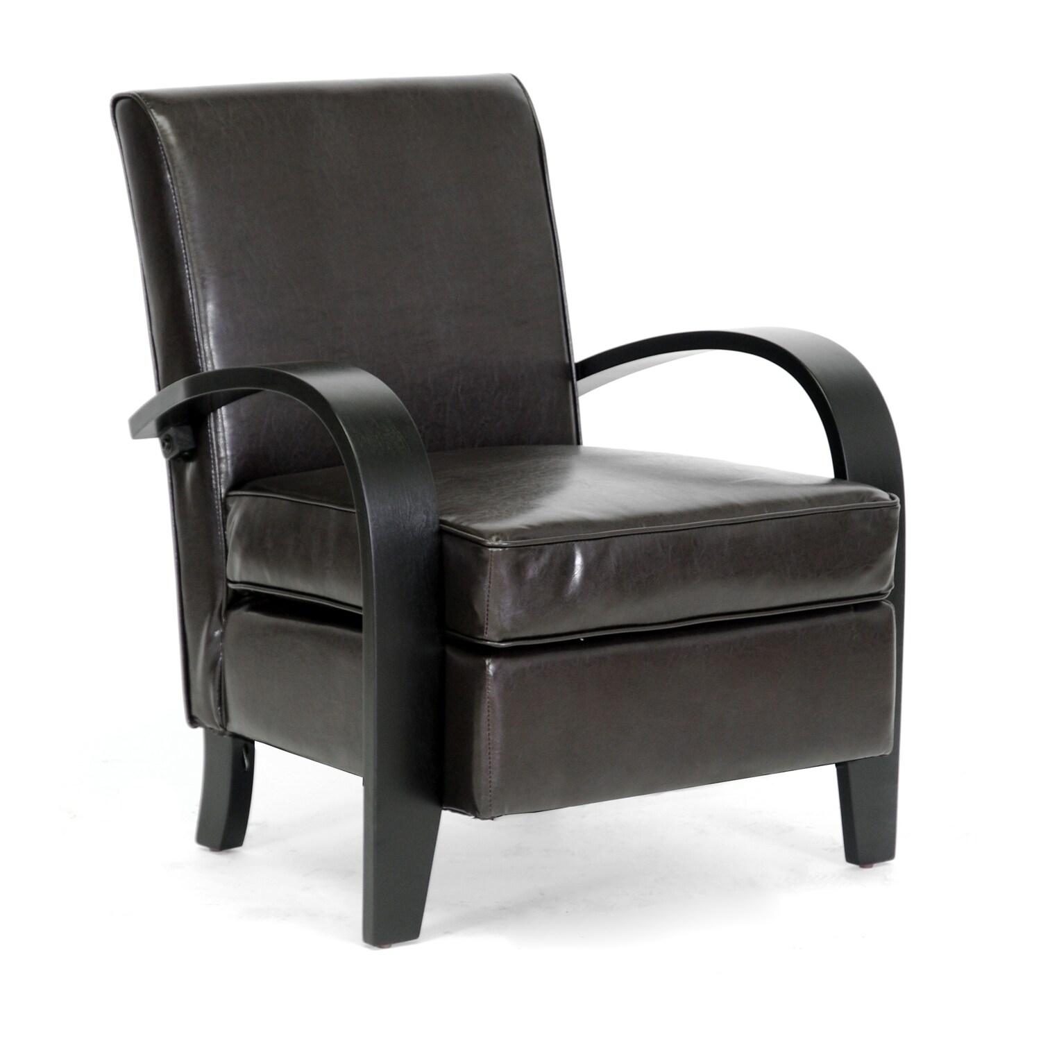 Mars Black Faux Leather Armchair Free Shipping Today Mars Black Faux Leather Armchair