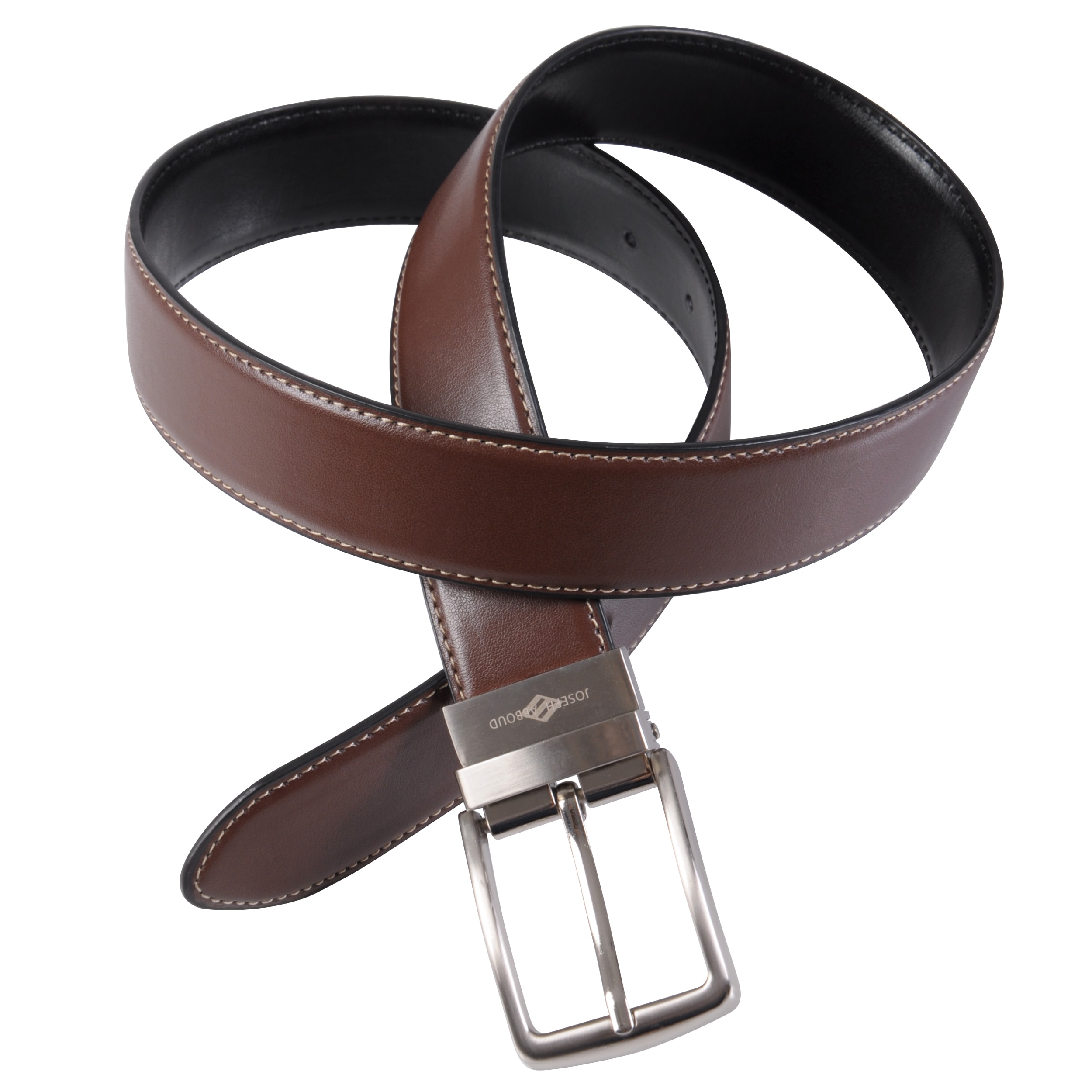 Joseph Abboud Mens Reversible Topstitched Leather Belt (LeatherClosure Single prong buckleHardware SilvertoneReversibleApproximate width 1.25 inchesApproximate length 40 inchesMeasurement taken from a size 32All measurements are approximate and may va