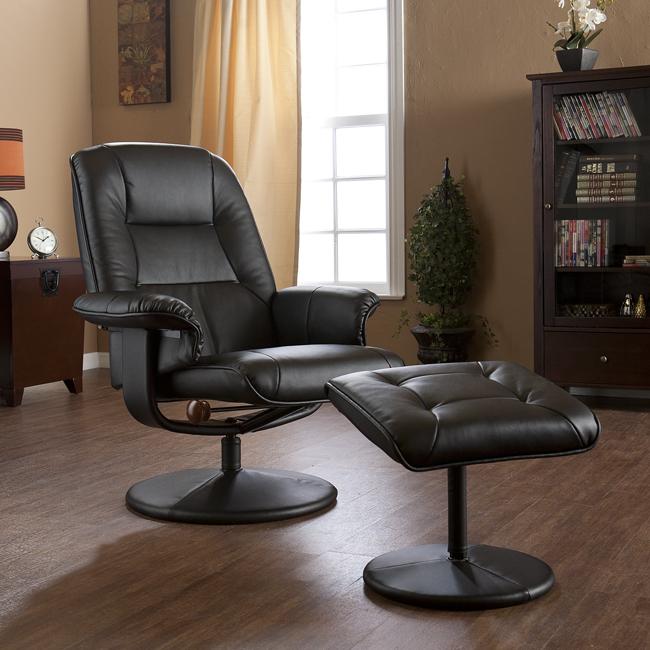 Keystone 360 degree Black Recliner and Ottoman