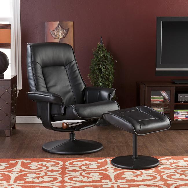Renwick 360-degree Black Leather Recliner - Free Shipping Today ...