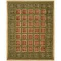 Safavieh Handmade New Zealand Wool Blocks Green Rug - 9' x 12'