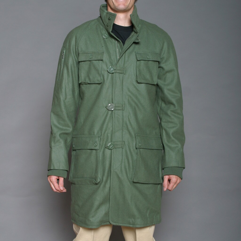 Cloth Logic Men's Olive Green Long Jacket