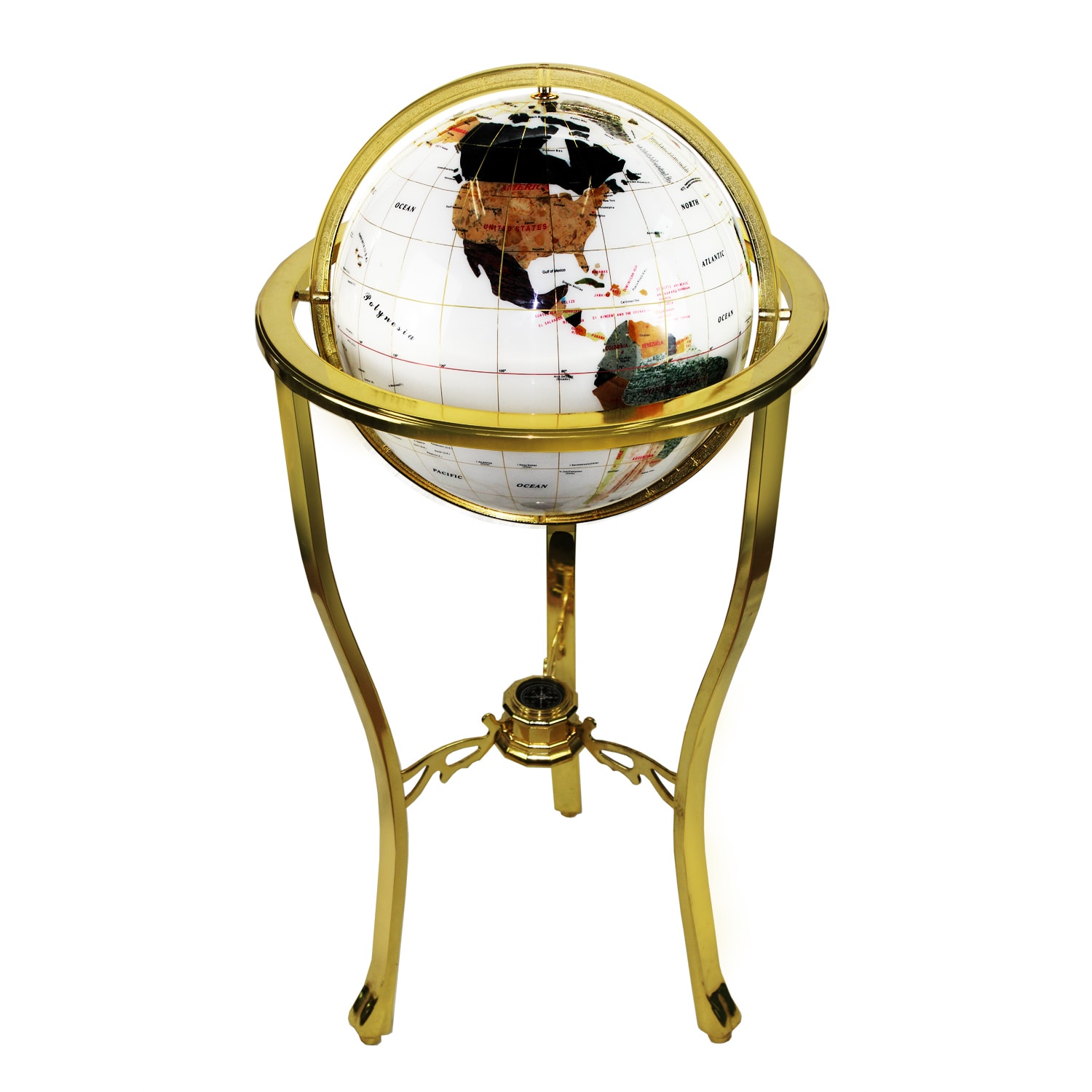 Allure by Jay Pearl Tri-foot Lapis/ Gemstone Globe