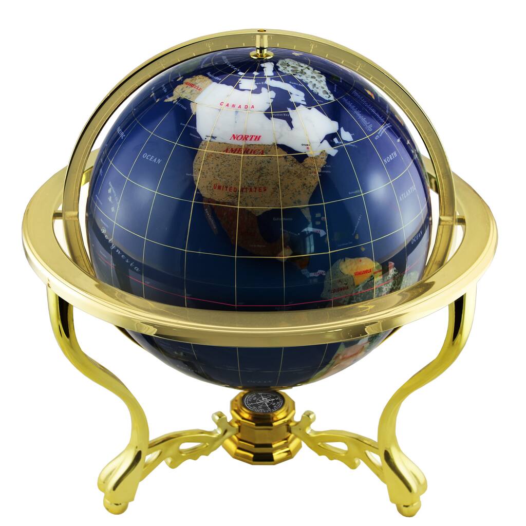 Allure by Jay Blue Desktop Large Lapis/ Gemstone Globe