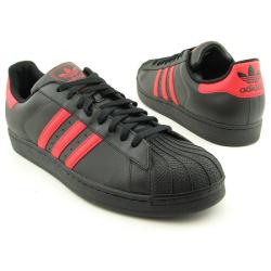 Shop Adidas Men's Black/ Red 'Superstar 2' Sneakers (Size 18 
