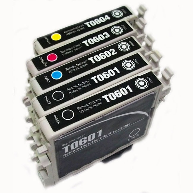 Epson T060 Black/ Color Ink Cartridges (Remanufactured) (Pack of 5)
