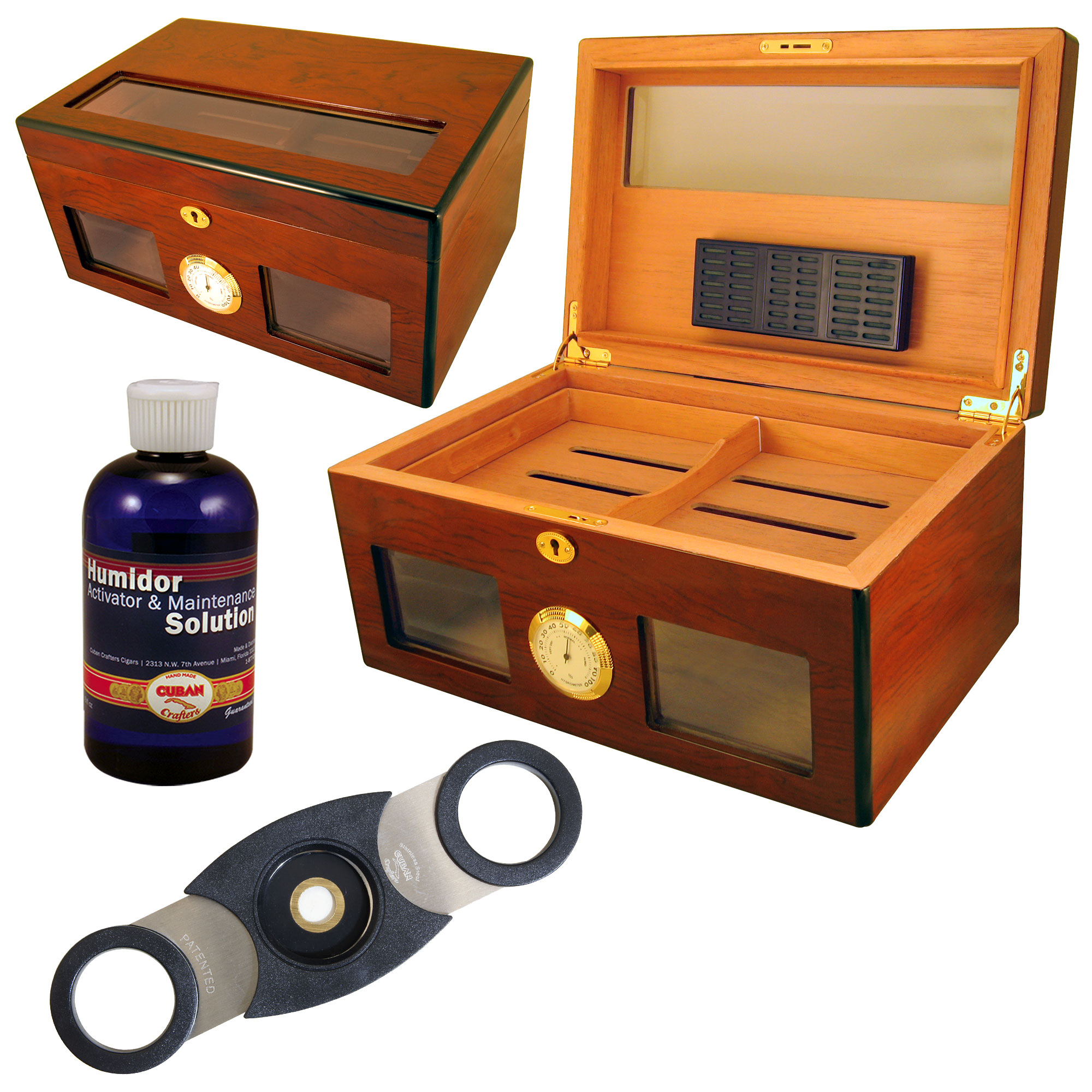 Cuban Crafters Bravo Dos Glass Humidor Set   14016903  