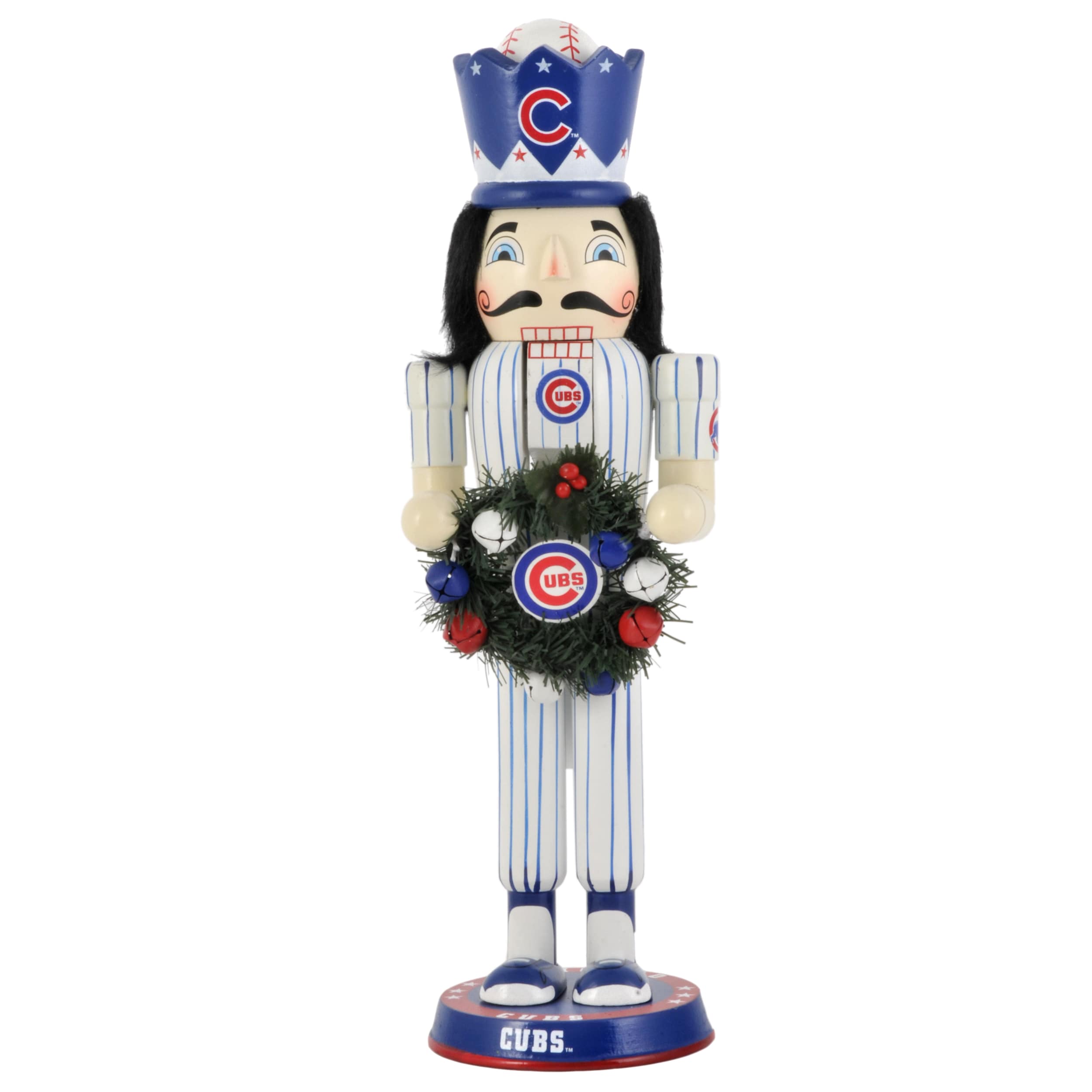 Chicago Cubs 14 inch Wreath Nutcracker