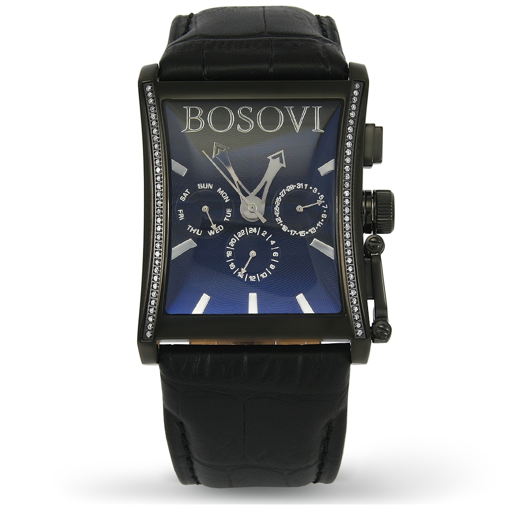 Bosovi Mens Stainless Steel Diamond Bezel Watch  