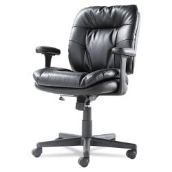 OIF Black Swivel/Tilt Leather Task Chair